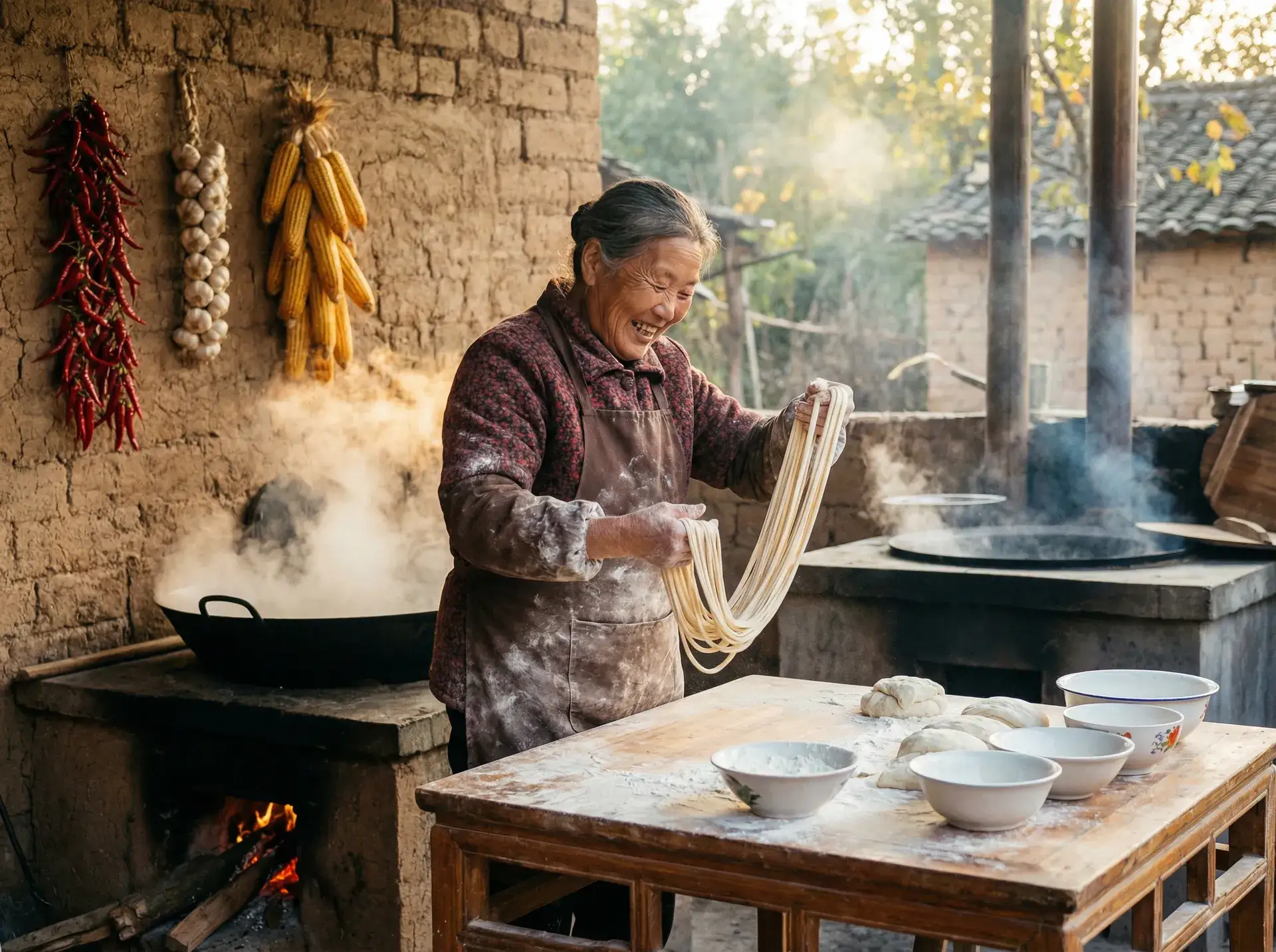 农家大嫂手擀面 - 黑道风云第二部全集 乡村美食